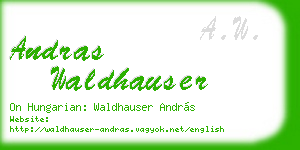 andras waldhauser business card