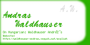 andras waldhauser business card